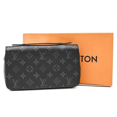 Pre-owned Louis Vuitton Black Monogram Eclipse Monogram Eclipse Long Wallet (bi-fold) ()