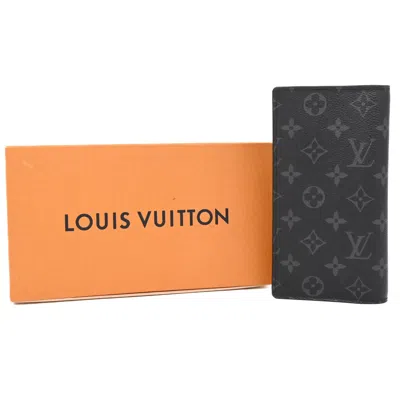 Pre-owned Louis Vuitton Black Monogram Eclipse Monogram Eclipse Long Wallet (bi-fold) ()