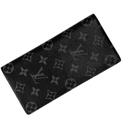 Pre-owned Louis Vuitton Black Monogram Eclipse Monogram Eclipse Long Wallet (bi-fold) ()