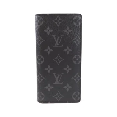 Pre-owned Louis Vuitton Black Monogram Eclipse Monogram Eclipse Long Wallet (bi-fold) ()