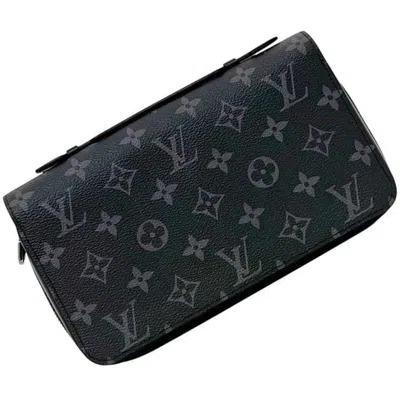 Pre-owned Louis Vuitton Black Monogram Eclipse Monogram Eclipse Long Wallet (bi-fold) ()