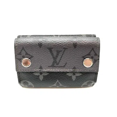 Pre-owned Louis Vuitton Black Monogram Eclipse Monogram Eclipse Wallet (tri-fold) ()