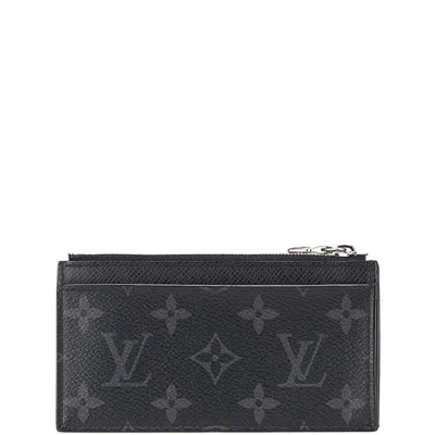 Pre-owned Louis Vuitton Black Monogram Eclipse Pvc Leather Coin Purse/coin Case ()
