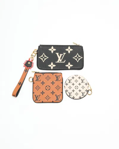 Pre-owned Louis Vuitton Black Monogram Empreinte Crafty Pochette Trio In Multi
