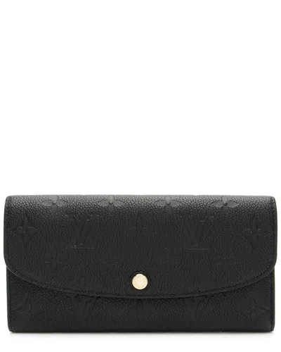 Pre-owned Louis Vuitton Black Monogram Empreinte Emilie Wallet (authentic Pre-loved)