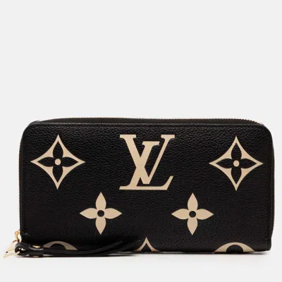 Pre-owned Louis Vuitton Black Monogram Empreinte Giant Bicolor Zippy Long Wallet