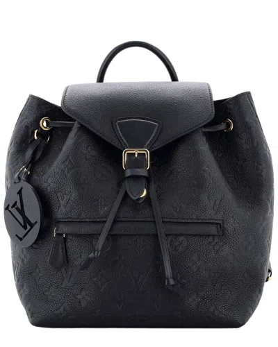 Pre-owned Louis Vuitton Black Monogram Empreinte Leathe Montsouris Nm Backpack Pm  (authentic Pre-loved)