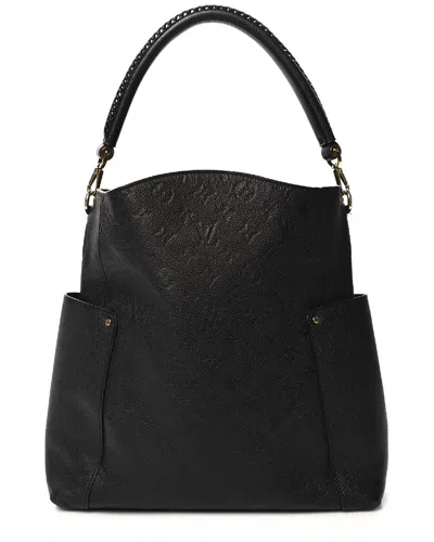 Pre-owned Louis Vuitton Black Monogram Empreinte Leather Bagatelle (authentic Pre-loved)