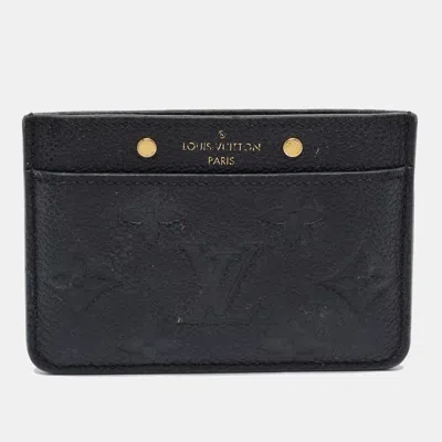 Pre-owned Louis Vuitton Black Monogram Empreinte Leather Card Holder