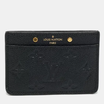 Pre-owned Louis Vuitton Black Monogram Empreinte Leather Card Holder