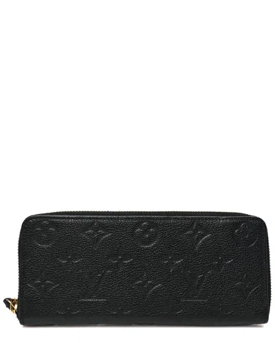Pre-owned Louis Vuitton Black Monogram Empreinte Leather Clemence Wallet (authentic Pre-  Loved)