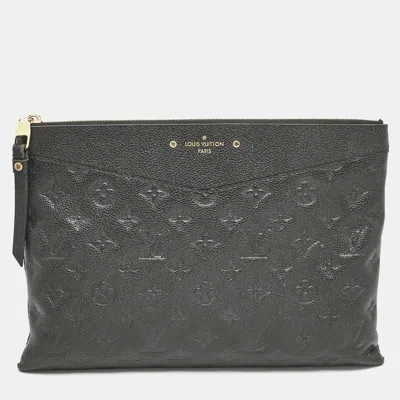 Pre-owned Louis Vuitton Black Monogram Empreinte Leather Daily Pouch