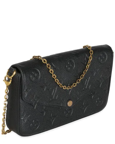 Pre-owned Louis Vuitton Black Monogram Empreinte Leather Felicie Pochette (authentic  Pre-loved)