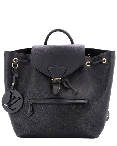 Pre-owned Louis Vuitton Black Monogram Empreinte Leather Montsouris Nm Backpack Pm  (authentic Pre-loved)