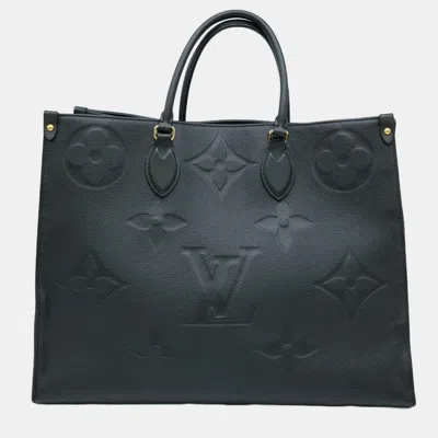 Pre-owned Louis Vuitton Black Monogram Empreinte Leather On The Go Gm Tote