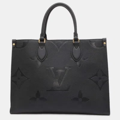 Pre-owned Louis Vuitton Black Monogram Empreinte Leather Onthego Mm Bag