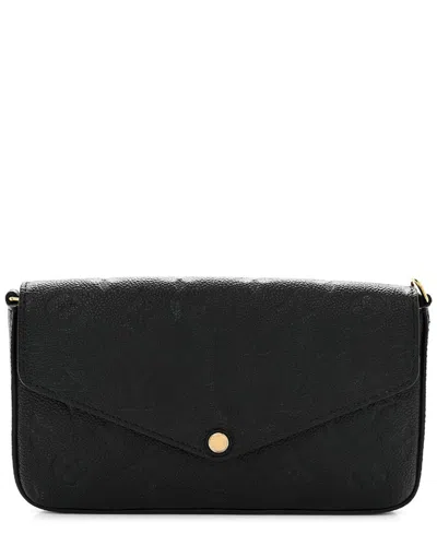 Pre-owned Louis Vuitton Black Monogram Empreinte Leather Pochette Felicie (authentic  )