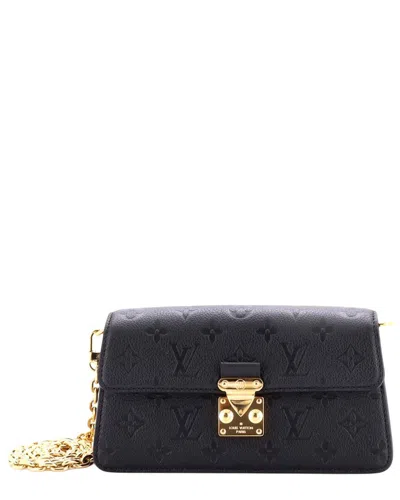 Louis Vuitton Black Monogram Empreinte Leather Pochette Metis Wallet On Chain (authentic Pre-loved)
