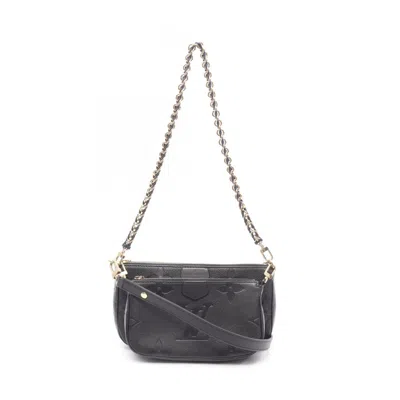 Pre-owned Louis Vuitton Black Monogram Empreinte Leather Pochette Shoulder Bag ()