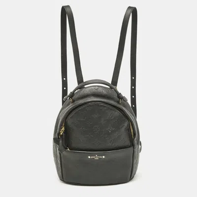 Pre-owned Louis Vuitton Black Monogram Empreinte Leather Sorbonne Backpack