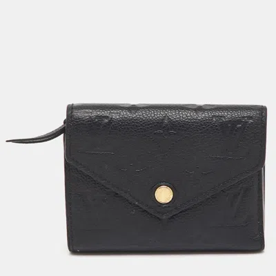 Pre-owned Louis Vuitton Black Monogram Empreinte Leather Victorine Wallet