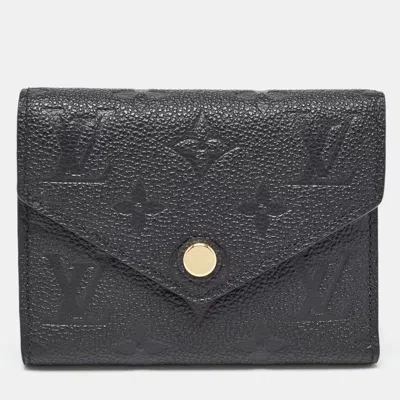 Pre-owned Louis Vuitton Black Monogram Empreinte Leather Victorine Wallet