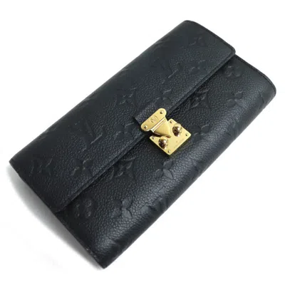 Pre-owned Louis Vuitton Black Monogram Empreinte Long Wallet (bi-fold) ()