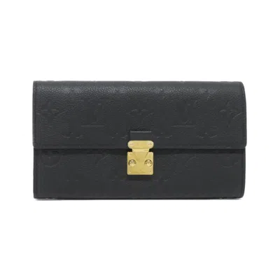 Pre-owned Louis Vuitton Black Monogram Empreinte Long Wallet (bi-fold) ()