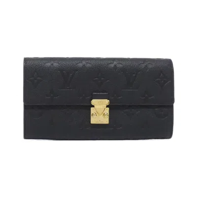 Pre-owned Louis Vuitton Black Monogram Empreinte Long Wallet (bi-fold) ()