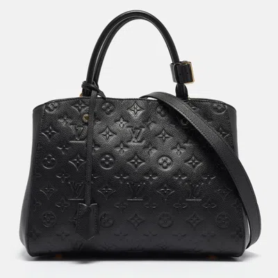 Pre-owned Louis Vuitton Black Monogram Empreinte Montaigne Mm Bag