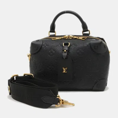 Pre-owned Louis Vuitton Black Monogram Empreinte Petite Malle Souple Bag