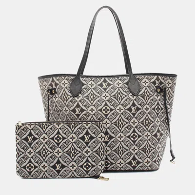 Pre-owned Louis Vuitton Black Monogram Jacquard Since 1854 Neverfull Mm