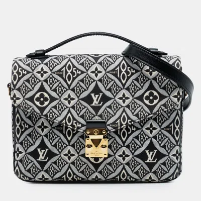 Pre-owned Louis Vuitton Black Monogram Jacquard Since 1854 Pochette Metis