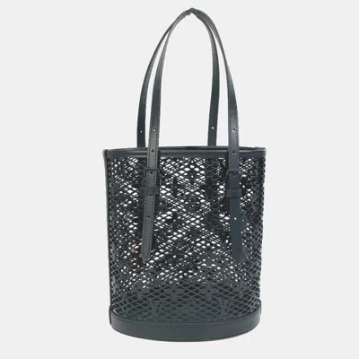 Pre-owned Louis Vuitton Black Monogram Leather Lace Bucket Shoulder Bag