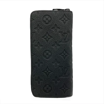 Pre-owned Louis Vuitton Black Monogram Leather Long Wallet (bi-fold) ()