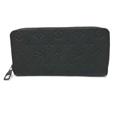 Pre-owned Louis Vuitton Black Monogram Leather Long Wallet (bi-fold) () In Black, Monogram