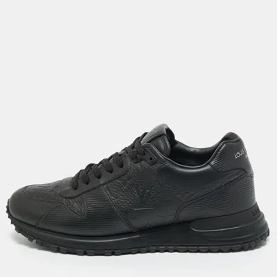 Pre-owned Louis Vuitton Black Monogram Leather Run Away Low Top Sneakers Size 40