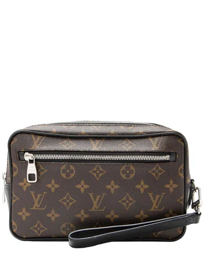 Pre-owned Louis Vuitton Black Monogram Macassar Kasai Clutch (authentic Pre-loved)