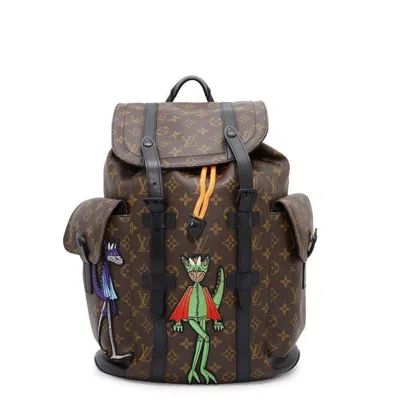 Pre-owned Louis Vuitton Black Monogram Macassar Noir Backpack ()
