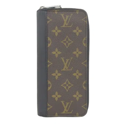 Pre-owned Louis Vuitton Black Monogram Macassar Pvc Leather Long Wallet (bi-fold) ()
