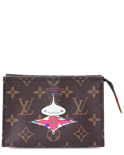 Pre-owned Louis Vuitton Black Monogram Multicolor Coated Canvas Lv X Tm Toiletry Pouch  15 (authentic Pre-love