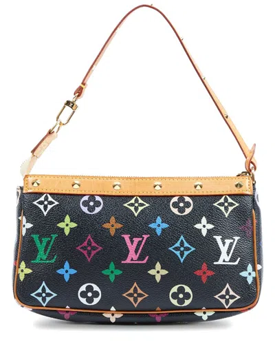 Pre-owned Louis Vuitton Black Monogram Multicolor Coated Canvas Pochette Accessoires (authentic Pre-loved)