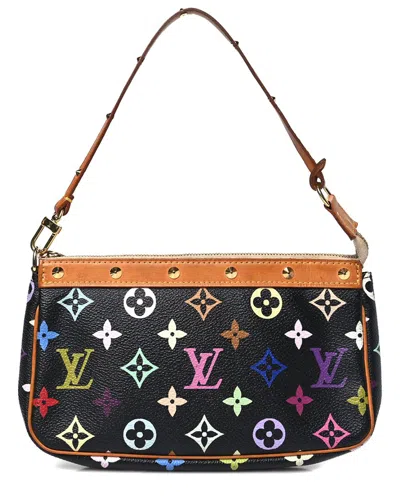 Pre-owned Louis Vuitton Black Monogram Multicolor Coated Canvas Pochette Accessoires  (authentic Pre-loved)
