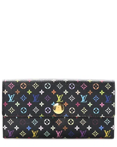 Pre-owned Louis Vuitton Black Monogram Multicolor Coated Canvas Sarah Wallet (authentic Pre-loved)