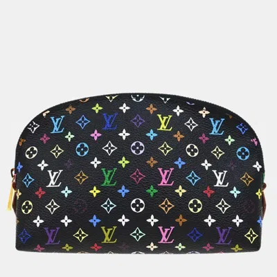 Pre-owned Louis Vuitton Black Monogram Multicolor Pochette Cosmetic Bag