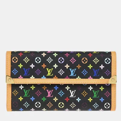 Pre-owned Louis Vuitton Black Monogram Multicolor Wallet