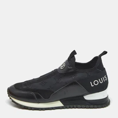 Pre-owned Louis Vuitton Black Monogram Neoprene Run Away Sneakers Size 37