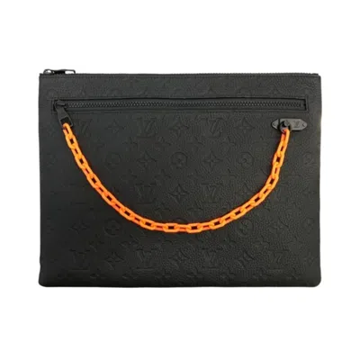 Pre-owned Louis Vuitton Black Monogram Orange Monogram Clutch Bag ()