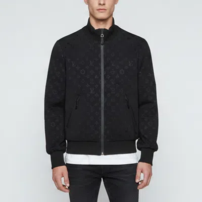 Pre-owned Louis Vuitton Black Monogram Pattern Nylon Bomber Jacket S