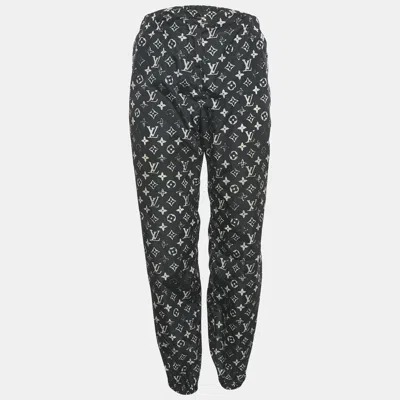 Pre-owned Louis Vuitton Black Monogram Print Nylon Jogging Pants M